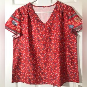 La Mode women’s short sleeve size large blouse NWT